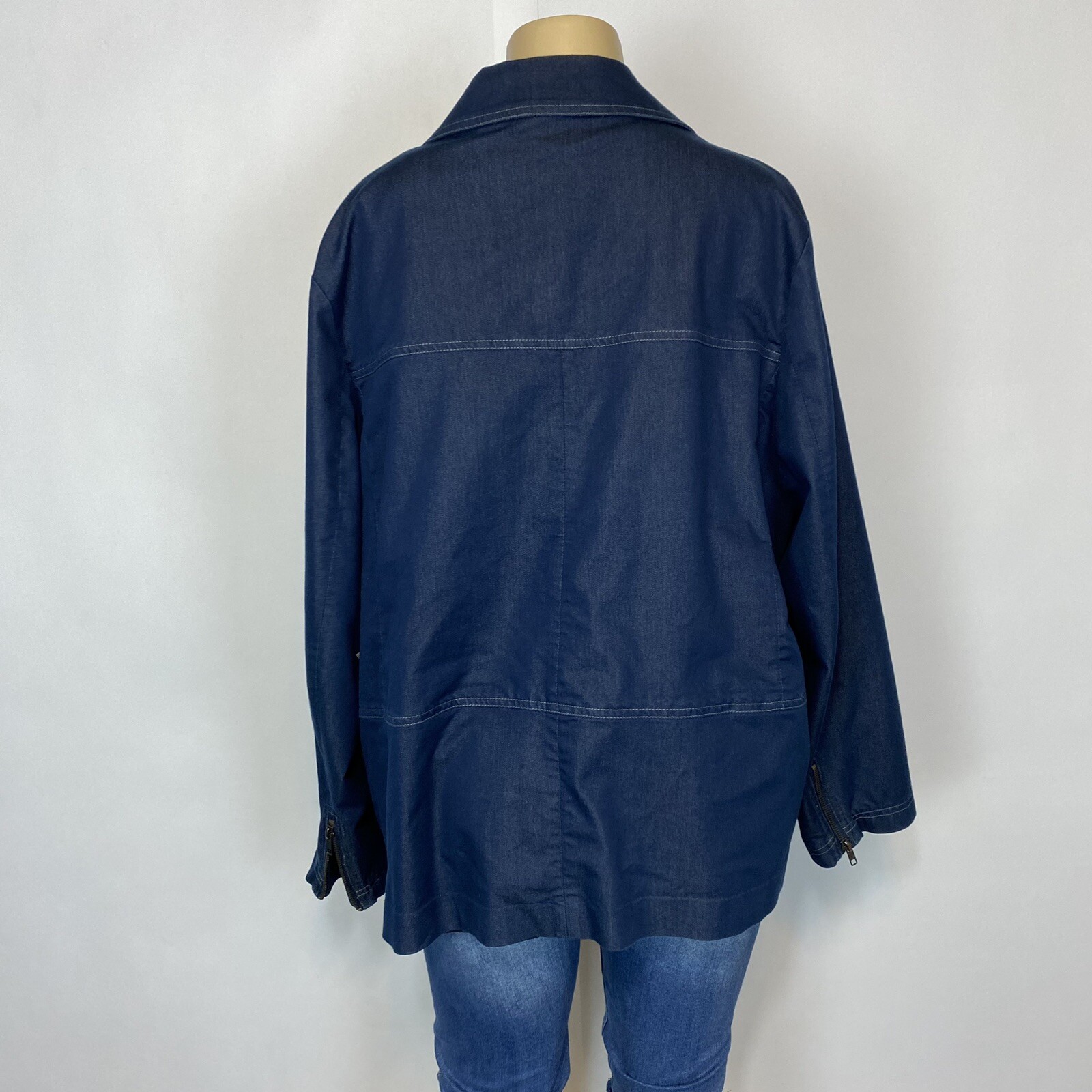 Studio V Snap Up Stretch Basic Blue Jacket Women … - image 4