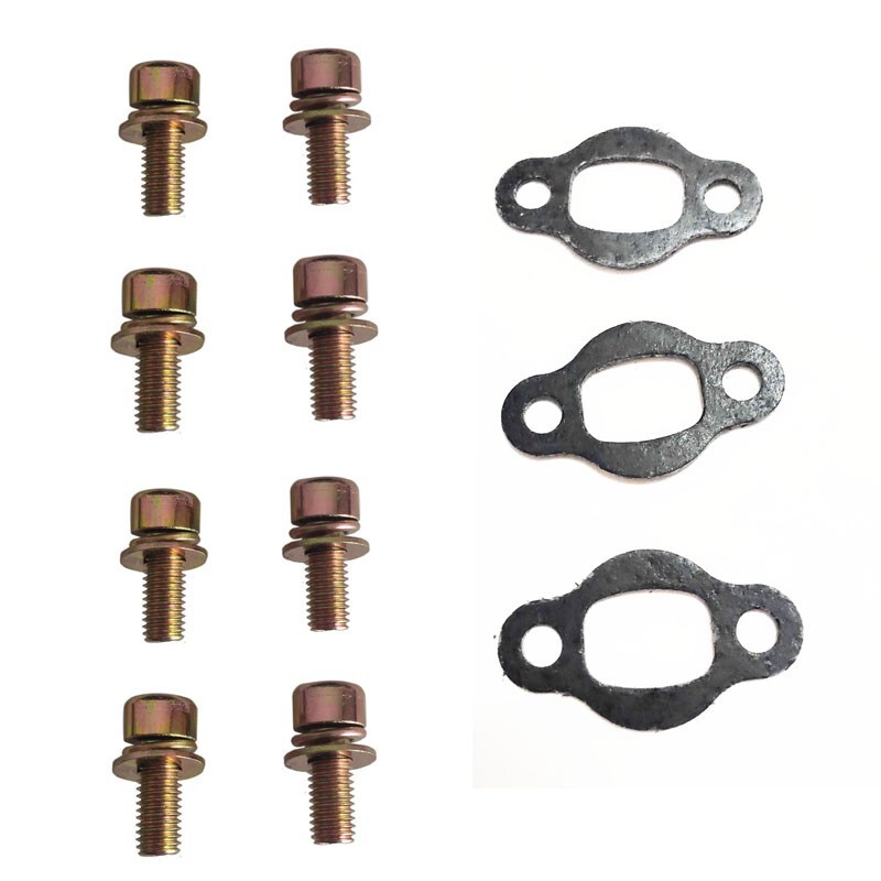 8pcs Exhaust/Muffler Bolts & 3pcs Muffler Gaskets 48/80cc Gas