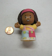 New Fisher Price Little People AFRICAN AMERICAN GIRL in Overalls School