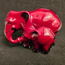 Royal Doulton Flambé Elephant and Young Figurine HN 3548