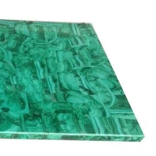 12"x18" Malachite Stone Coffee Table Handmade Pattern Countertop Slab Home Decor - Image 3 of 4