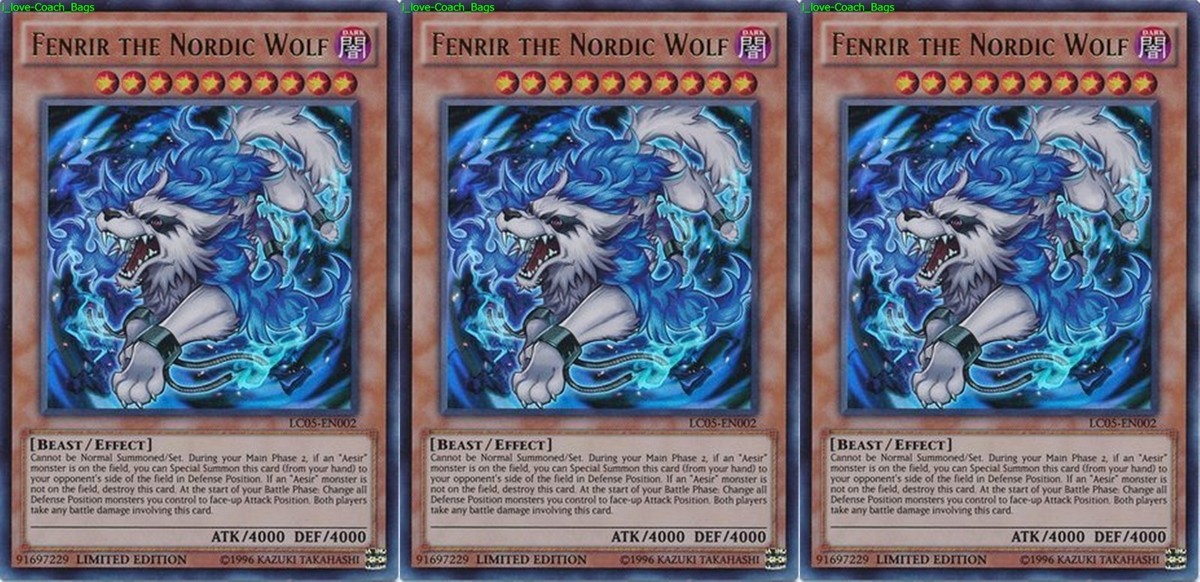 Yu-Gi-Oh Fenrir Nordic Wolf Yu-Gi-Oh! Fenrir The Nordic Wolf Card -  LC05-EN002 Ultra Rare Limited Edition From Legendary Collection 5D's  Collectible Card Game Single Card