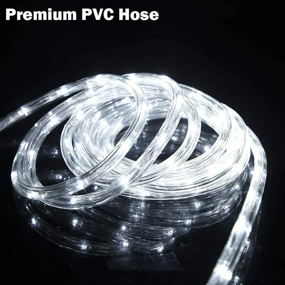 Outdoor Solar LED Powered Fairy String Rope Strip Lights Waterproof Garden Patio