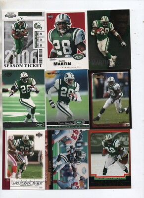9-curtis martin new york jets card lot #2 nice mix