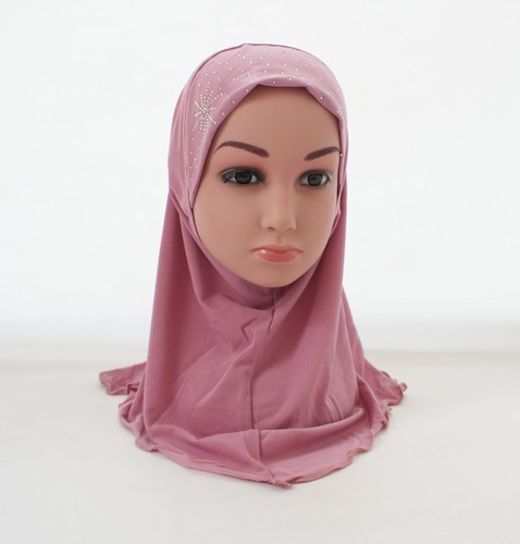 Muslim Kids Girls Hijab Scarf Islamic Children Hot Drilling Scarf Headscarf 2-6Y - Picture 10 of 132