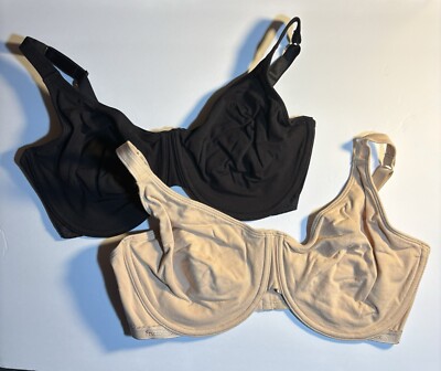 2 Pack Fruit of The Loom 9292PR Extreme Comfort Bra Size 40DD