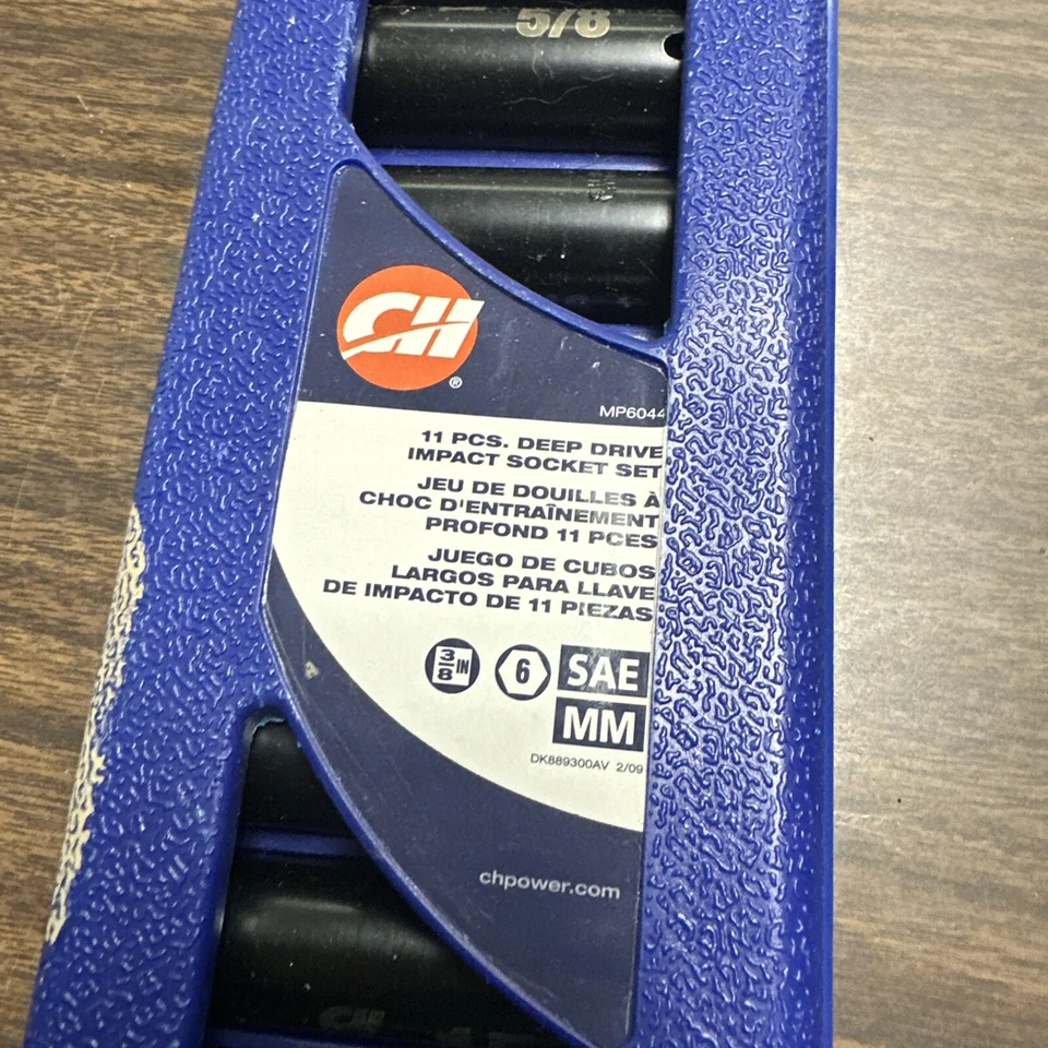 Campbell Hausfeld MP6044, 11 peças 3/8" unidade profunda SAE/conjunto de soquete de impacto métrico - Imagem 3 de 4