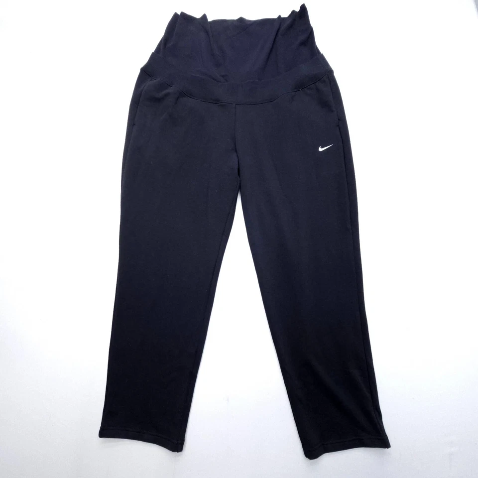 NWT Nike Women' s Maternity One French Terry Pants Black Swatpants Large L - Image 2 of 3