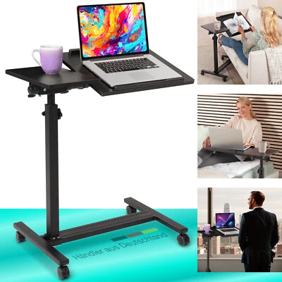 mobiler Betttisch auf Rollen Stehtisch Bett-Beistelltisch für Krankenbett Laptop - Bild 1 von 4