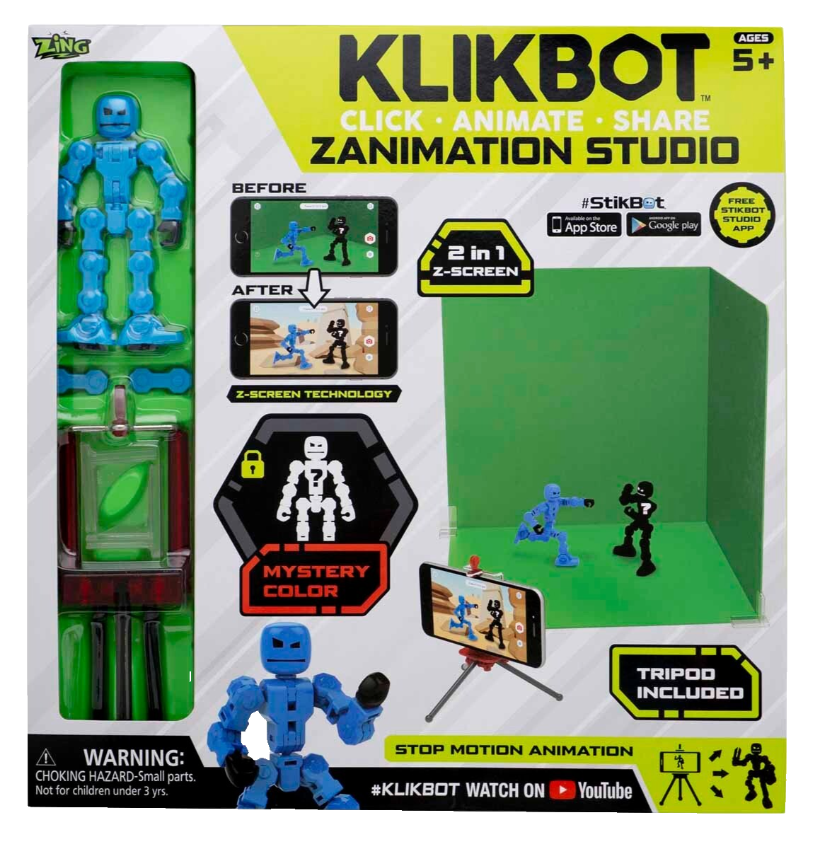 KLIKBOT ZANIMATION STUDIO PACK STOP-MOTION ANIMATION TOY STIKBOTS