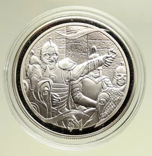 2003 NEW ZEALAND Queen Elizabeth II LORD of THE RINGS Silver Dollar Coin i95112