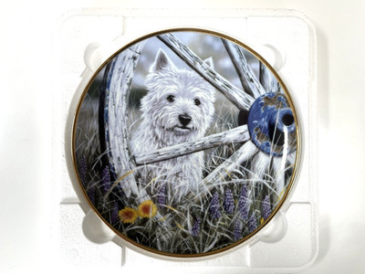 Danbury Mint Westies Highland White Dog Wild Wild Westie Sammelteller Echtheitszertifikat