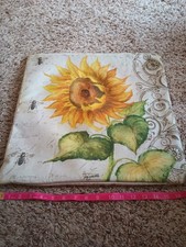 Sunflower pillow cover - 17 in. square