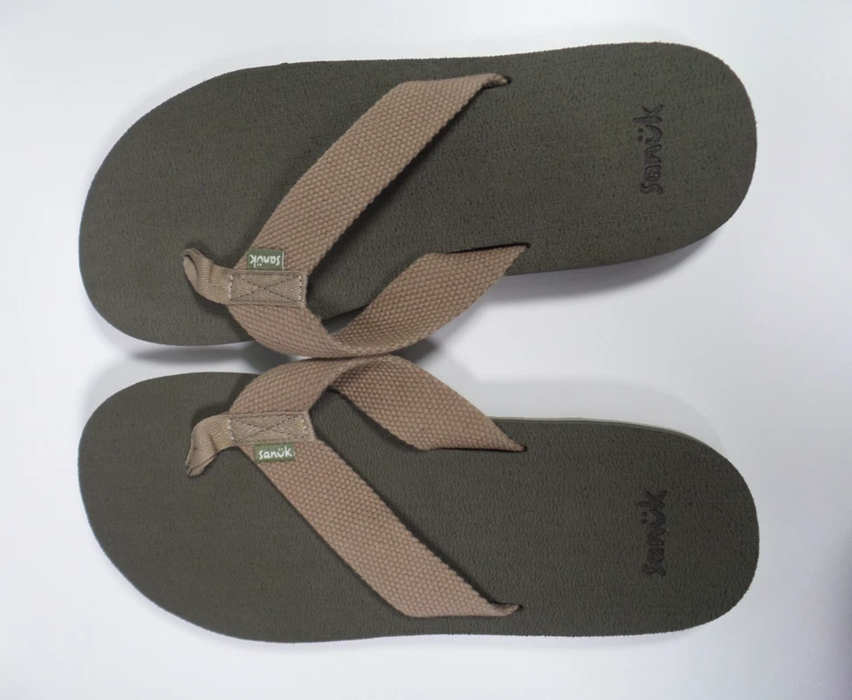 Sandalias Sanuk Para Hombre Talla 9 Sin Cordones Punta Abierta Tanga Acogedor Apilador Correas Chanclas Foto 4 de 4