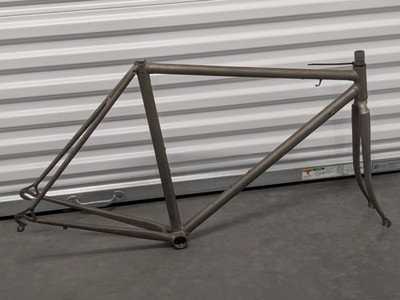 Custom Steel Road Bike Frame Raw Cinelli Shell Campagnolo Drop outs 56cm Top