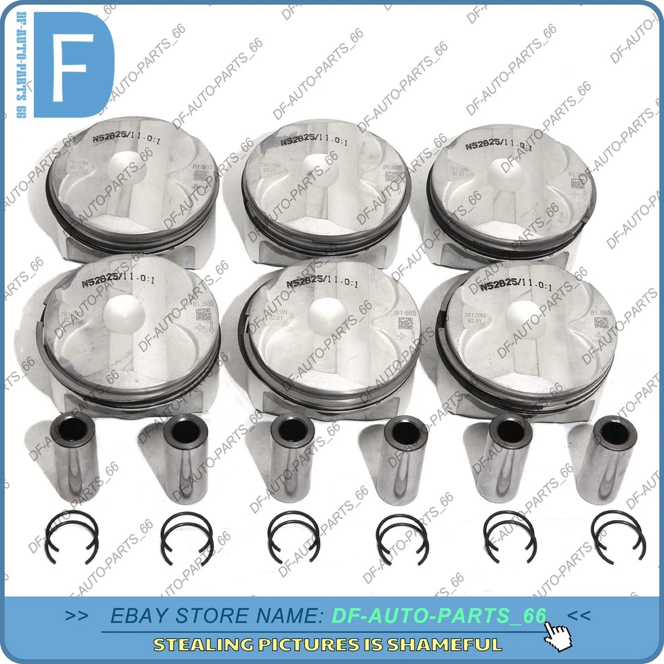 Juego de anillos de pistón MAHLE Φ82+0,5 mm CR 11:1 6 piezas para BMW 325i 523i E30 E93 E83 F10 Foto 2 de 4