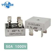 2PCS/5PCS Metal Case Single Phase Diode Bridge Rectifier KBPC5010 50A 1000V US