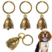 4 PCS Copper Collar Bells for Small Pets - Retro Craft Bells, 0.7 Inch, Not B...