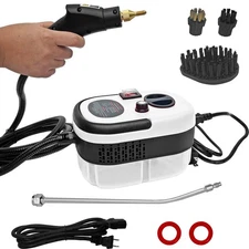 Portable 2500w White Handheld Steam Cleaner . Pressurized, High Temp for Car