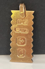 Rare 1977 Vintage Birmingham 9k Gold Jubilee Ingot with scalloped edges-8 grams