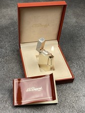 Briquet S.T. Dupont Ligne 1 Grand Modèle Argenté Strié Coffret