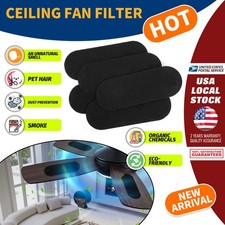 5Pcs Purify air High quality Ceiling Fan Filters for Blades Activated , Black