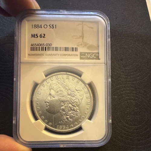 1884-O Morgan Silver Dollar NGC MS62 Uncirculated New Orleans Mint