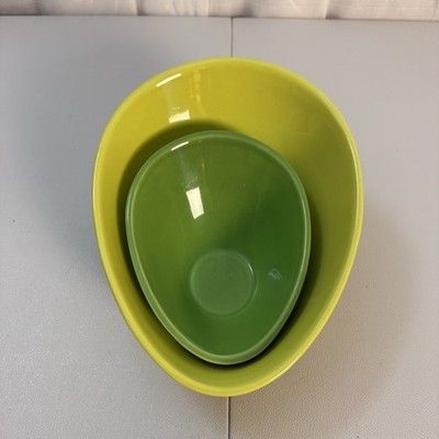 ASA Selection Germany Green Yellow Nesting Ceramic Bowl Set of 2