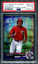 2017 BOWMAN CHROME #BCP180 JUAN SOTO RC PROSPECTS-PURPLE SHIMMER PSA 10 GEM MINT
