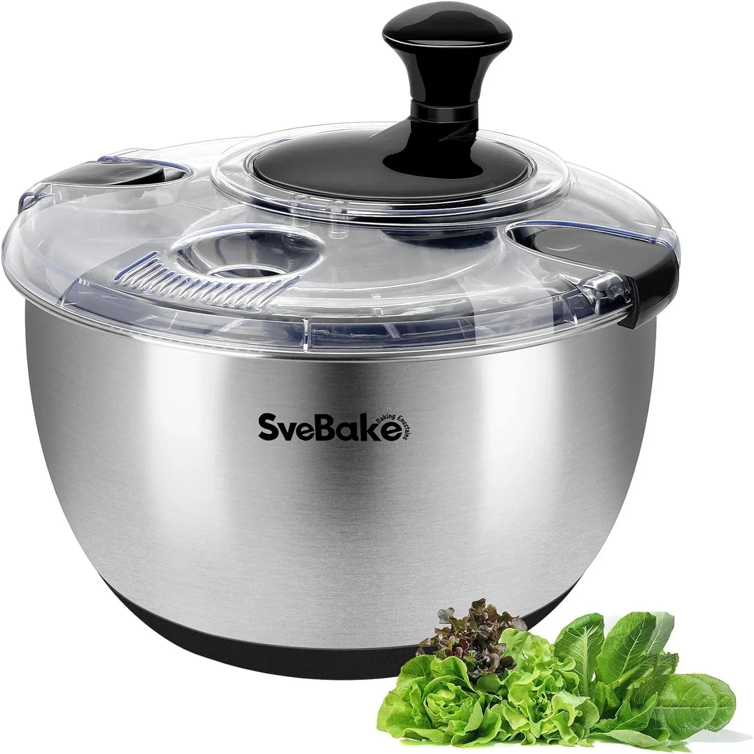 Stainless Steel Salad Spinner, 4.8 Qt Vegetable Washer, BPA-Free Lettuce Dryer w
Opens in a new wind