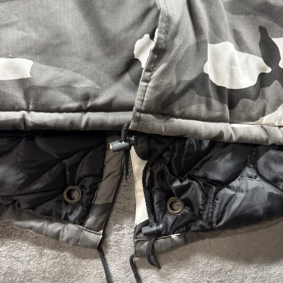 Regal Wear Men Army Poncho Jacket Coat Vintage NWT Gray Camo Fur Hood 4XL C21 - Image 2 of 4