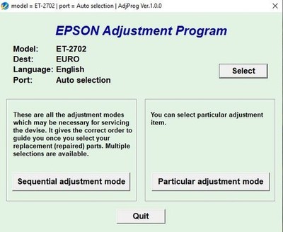 Epson ET2702 Ink Pad Counter Reset Pendrive