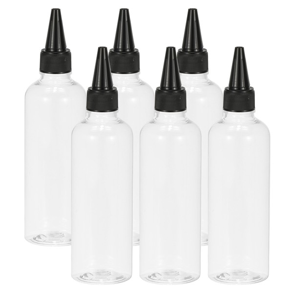 6Stk 100Ml Kunststoff-Dosierflaschen Mit Schwarz Drehverschluss,Transparent-image