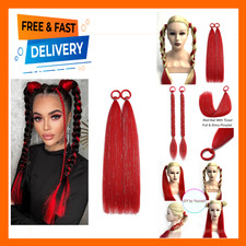 Red Ponytail Extensions Synthetic Hair Tinsel Extension for Women Festival Party