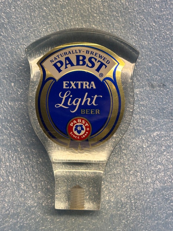 MINTY Vintage Pabst Blue Ribbon Extra Light Beer Tap Handle Lucite Milwaukee WI.