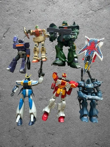 Vintage 1990s Gundam/Transformer Lot Of 7 Figures