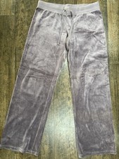 VTG Y2K Juicy Couture Purple Velour Flare Low Rise Sweat Pants Large