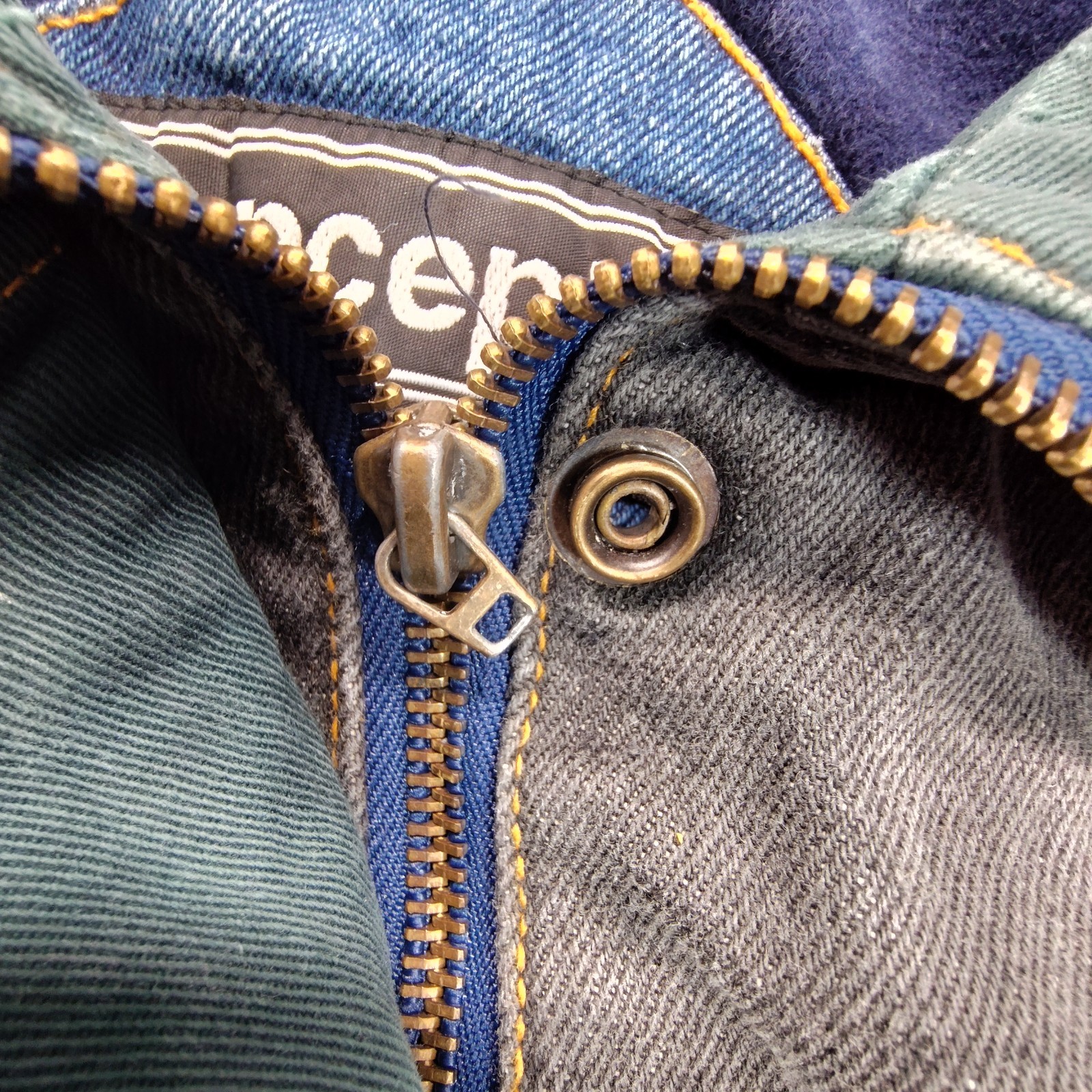 Vtg 80s Patchwork Denim Jacket Size Medium Southw… - image 8