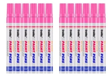 Pink Paint Markers, 12 Pack Oil-Based Waterproof Quick Dry Permanent Paint Pe...