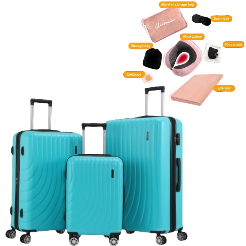 Set 3pcs Expandable Suitcase Tsa Lock Hard Side With 7 Trave