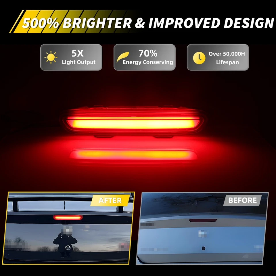 Дымчатый красный светодиодный фонарь 3-й задний тормозной стоп-сигнал 3D для Dodge Charger 2006–2010 годов выпуска - Изображение 2 из 4