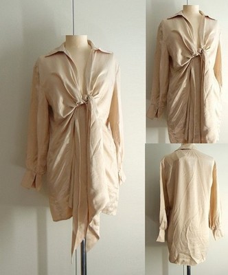 Satin Schleife Knoten V-Ausschnitt Long Bluse Lovers & Friends Gr. XS