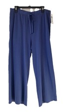 NWT Eileen Fisher Women Lounge Organic Cotton Wide-Leg Pants Pockets Bluet L