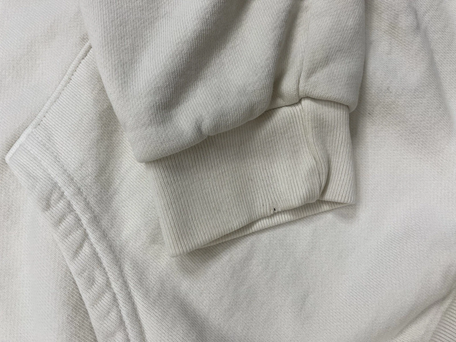 OFF WHITE Felpa con cappuccio pullover pesante trent'anni donna XXL avorio trent'anni