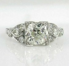 2.50Ct White Round CZ Vintage Style Engagement Wedding Ring 925 Sterling Silver