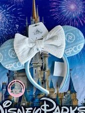 2025 Disney Parks Epcot Festival Of The Holidays Sweater Blue Ears Headband New