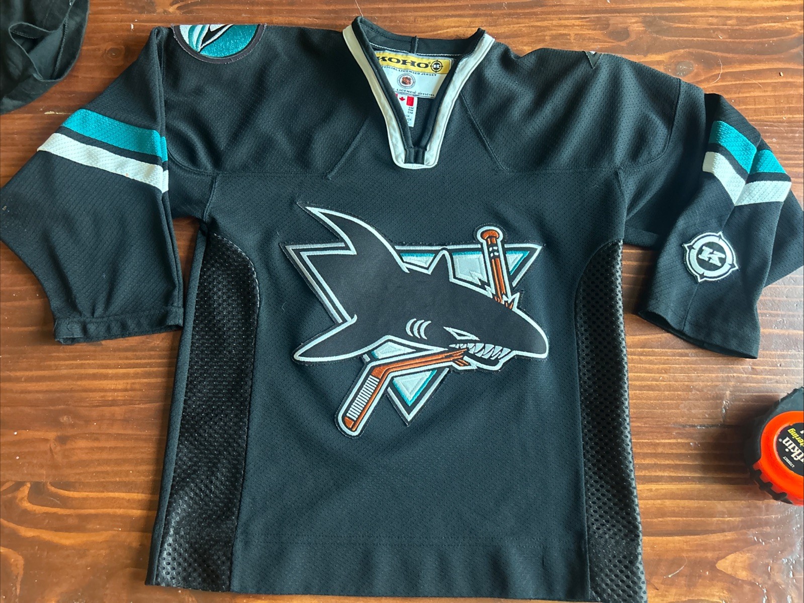 Koho Authentic San Jose Sharks NHL Jersey Vintage Black Alternate Youth S/M