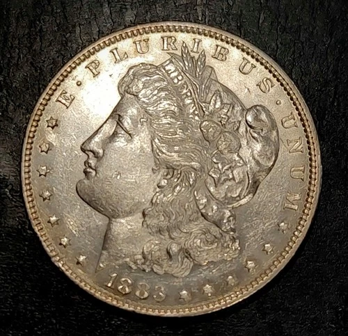 1883 P Morgan Silver Dollar $1 Brilliant Uncirculated BU - Die Clash VAM