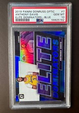 2019 Panini Optic Anthony Davis Elite Dominators Blue /49 PSA 10 Lakers