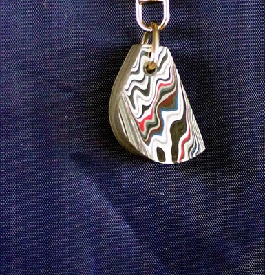 Fordite Keychain - 29.79mm x 18.37mm x 9.37mm     (3043)
